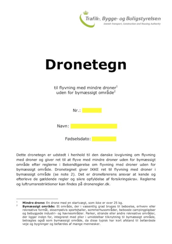 dronebevis og kompetencecertifikat - Hubshop.dk