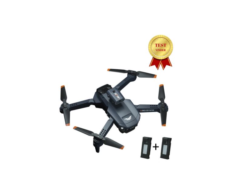 JJRC H106 mini drone med 4k/HD dual kamera, forhindringssensor, taske, og ekstra batteri